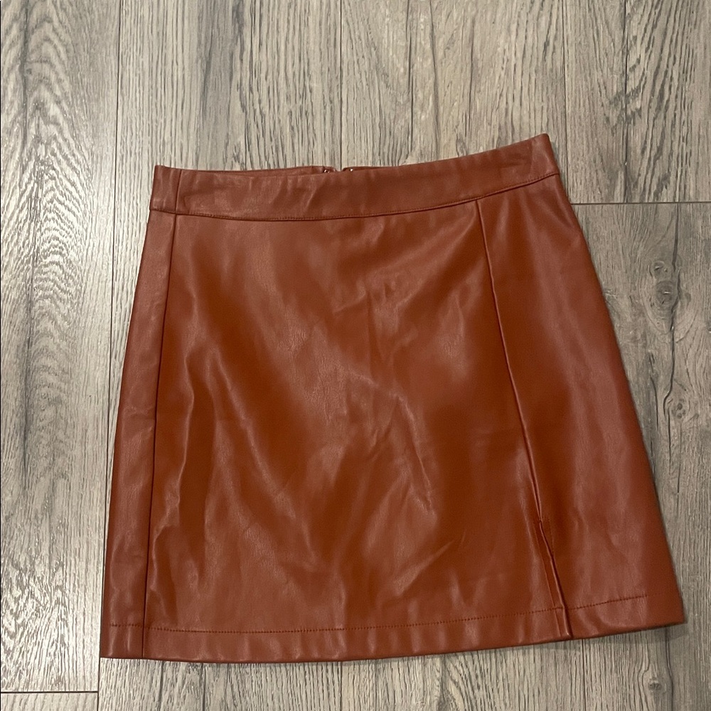 Women's Brown Leather Skirt
